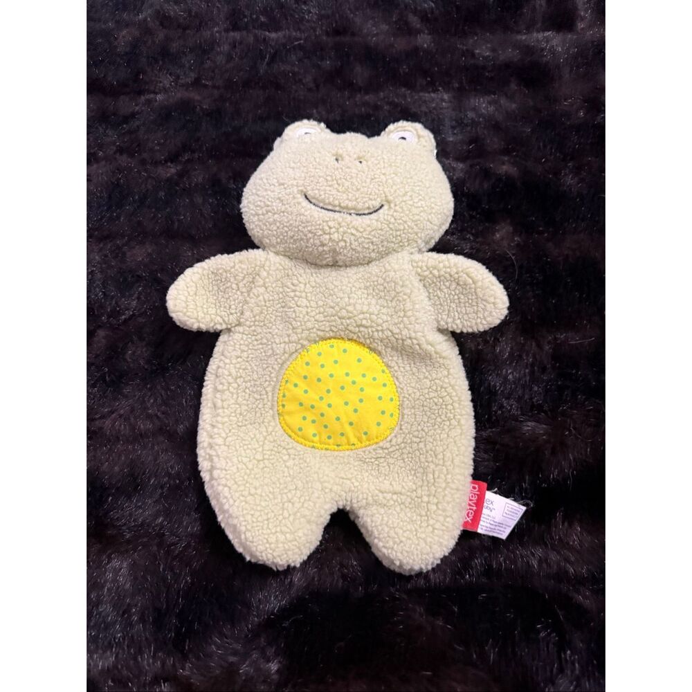 Playtex Green Frog Baby Plush Rattle Crinkle Sounds sensory Toy Tummy time 12”
